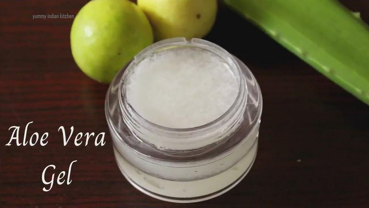'Video thumbnail for how to make aloe vera gel in 5 minutes at home (DIY ) aloe vera gel for clear glowing skin and hair'