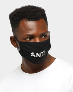 black surgical mask