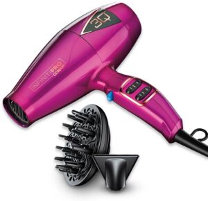 INFINITIPRO BY CONAIR 3Q Compact Electronic Brushless Motor Styling Tool_Hair Dryer, Pink best blower dryer for natural kinky hair