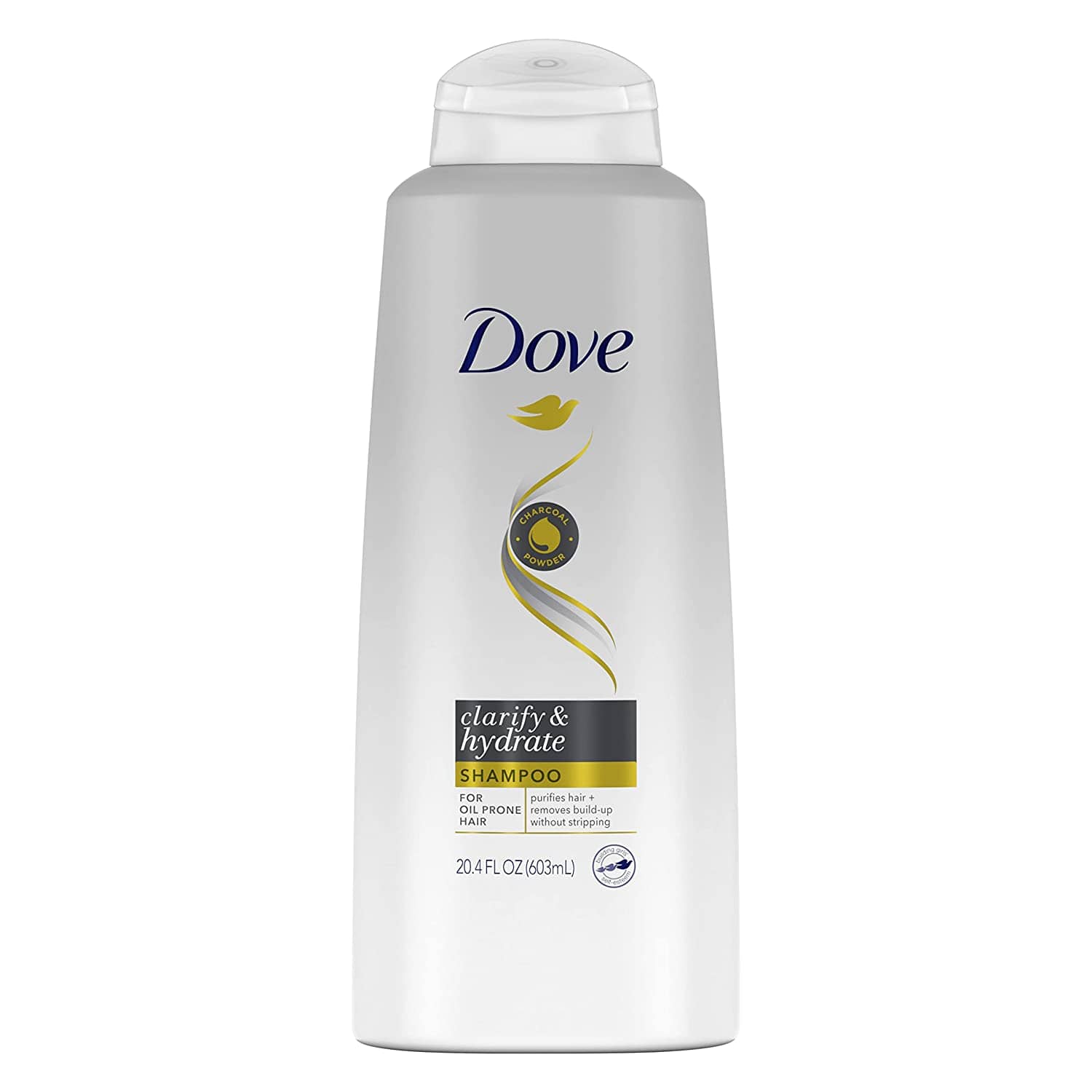 Dove Shampoo for Oily Hair Clarify & Hydrate With Charcoal to Purify Hair and Remove Build-up Without Stripping Hair