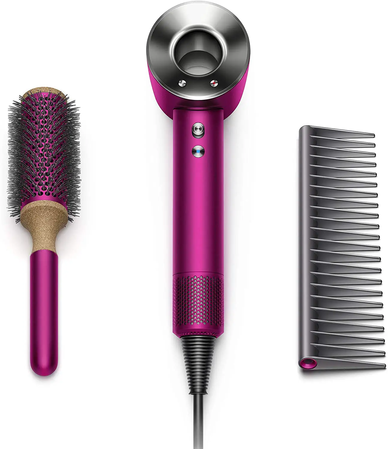 Dyson Supersonic Hair Dryer Limited Edition Gift Set, Fuchsia:Nickel for natural hair
